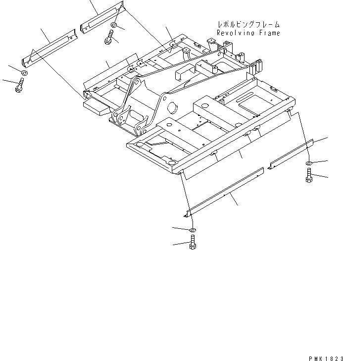 Komatsu parts book diagram for PC120-6H S/N 45001-UP: REVOLVING FRAME BUMPER AND BRACKET(#57000-)