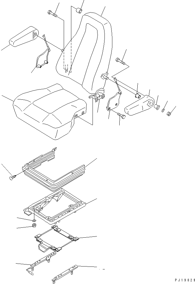 Komatsu parts book diagram for PC120-6H S/N 45001-UP: OPERATOR'S SEAT (TILT)