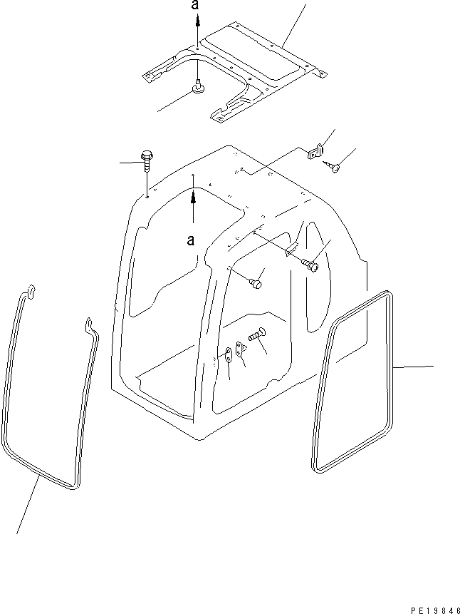 Komatsu parts book diagram for PC120-6H S/N 45001-UP: OPERATOR'S CAB (INSIDE COVER)(#45001-53165)