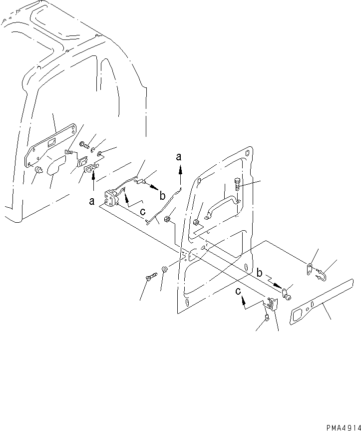 Komatsu parts book diagram for PC120-6H S/N 45001-UP: OPERATOR'S CAB (DOOR LOCK)(#45001-50200)