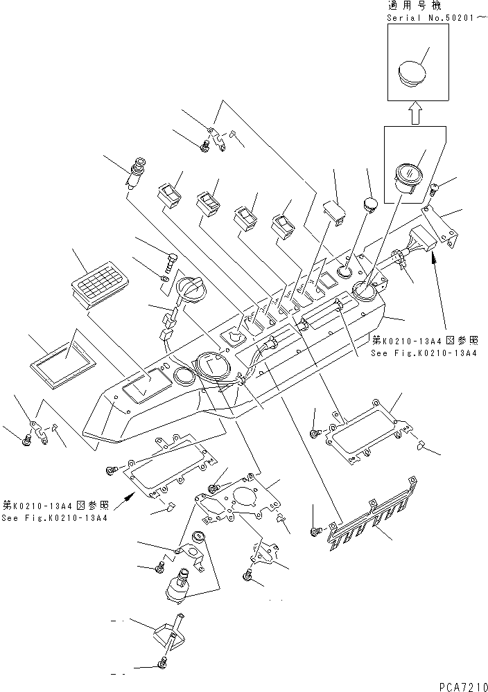 Komatsu parts book diagram for PC120-6H S/N 45001-UP: OPERATOR'S CAB (PANEL COVER)(#45001-64839)