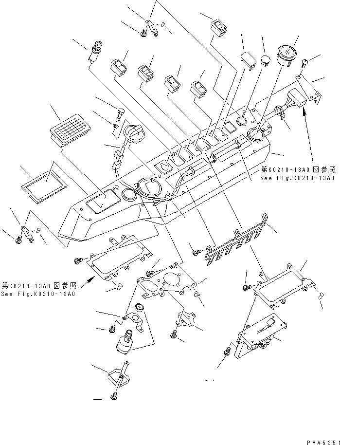 Komatsu parts book diagram for PC120-6H S/N 45001-UP: OPERATOR'S CAB (WITH CAR HEATER) (PANEL COVER)(#45001-49820)