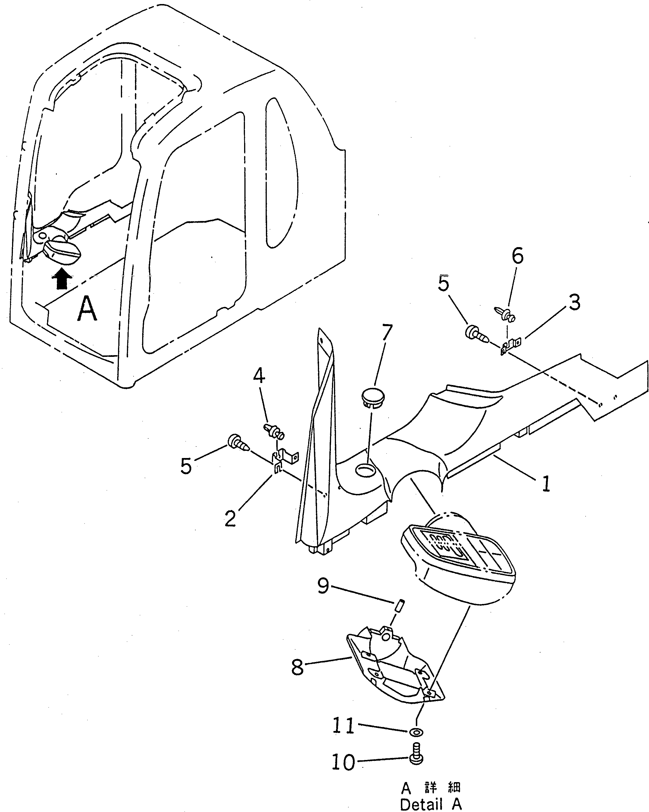Komatsu parts book diagram for PC120-6H S/N 45001-UP: OPERATOR'S CAB (PANEL COVER AND MONITOR SYSTEM)(#45001-53010)