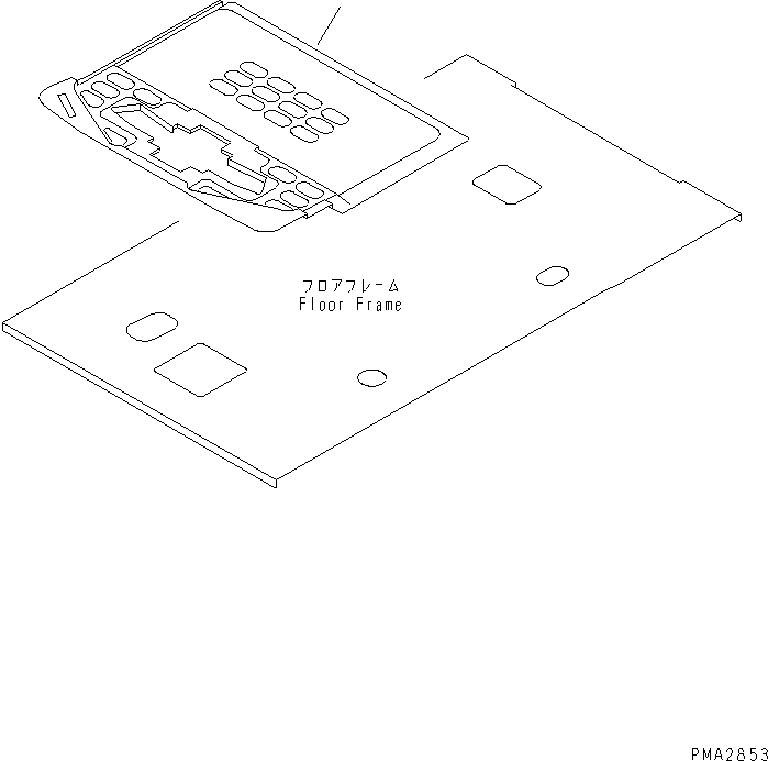 Komatsu parts book diagram for PC120-6H S/N 45001-UP: FLOOR MAT (1-ACTUATER ATTACHMENT)(#46722-63524)