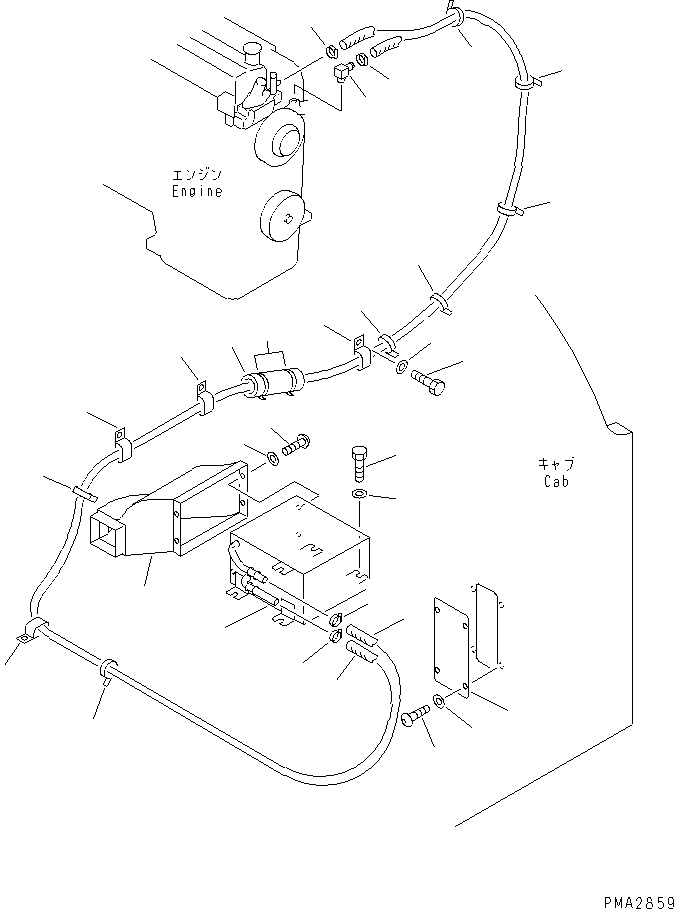 Komatsu parts book diagram for PC120-6H S/N 45001-UP: CAR HEATER (2000)(#45001-53010)