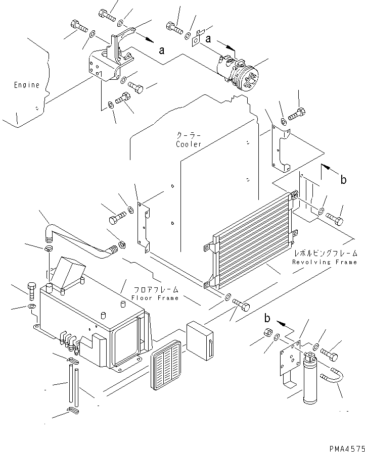 Komatsu parts book diagram for PC120-6H S/N 45001-UP: AIR CONDITIONER (UNIT)(#45001-53010)