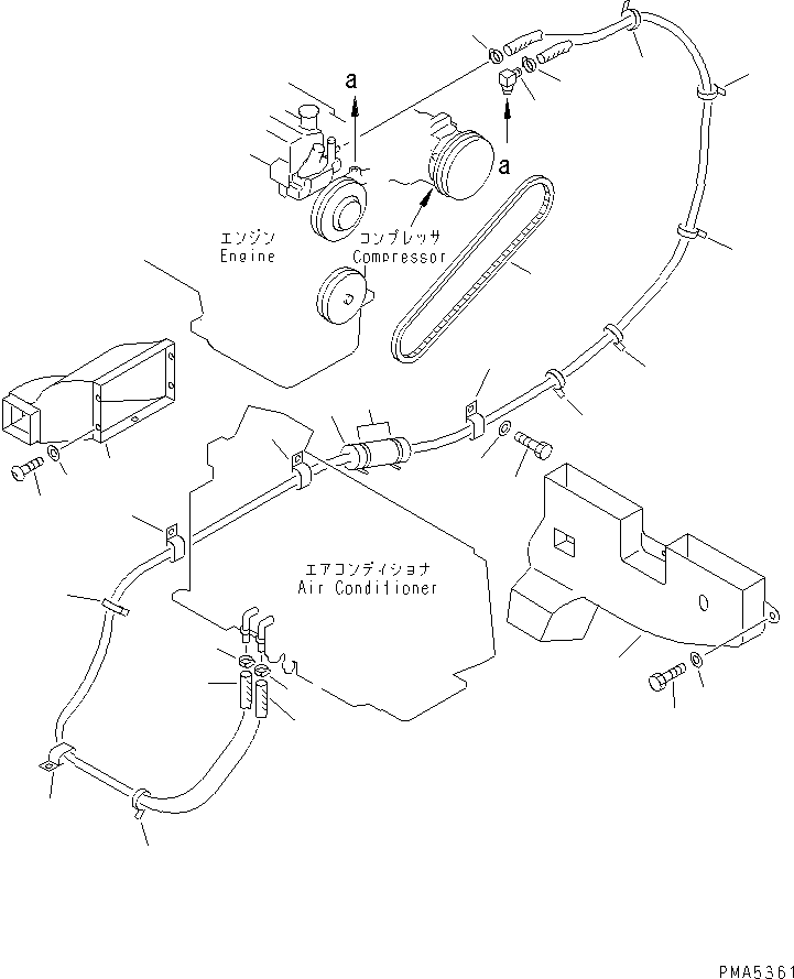 Komatsu parts book diagram for PC120-6H S/N 45001-UP: AIR CONDITIONER (HEATER PIPING AND DUCT)(#45001-53010)