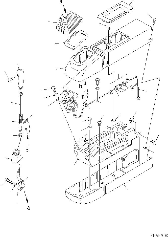 Komatsu parts book diagram for PC120-6H S/N 45001-UP: FLOOR FRAME (RIGHT STAND) (LEVER AND COVER) (ELECTRICAL TYPE)(#57000-60967)