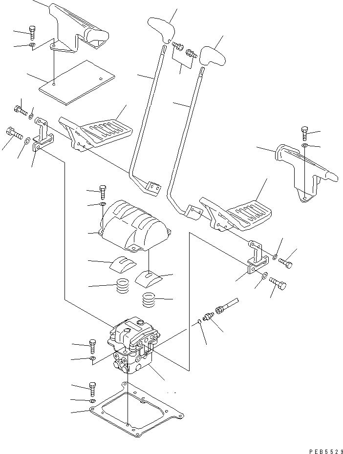 Komatsu parts book diagram for PC120-6H S/N 45001-UP: FLOOR FRAME (TRAVEL LEVER)(#57000-57388)