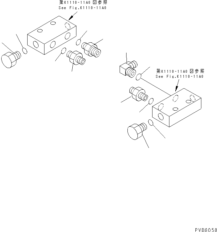 Komatsu parts book diagram for PC120-6H S/N 45001-UP: FLOOR FRAME (P.P.C. TRAVEL BLOCK PILOT) (ELECTRICAL)(#57000-60967)