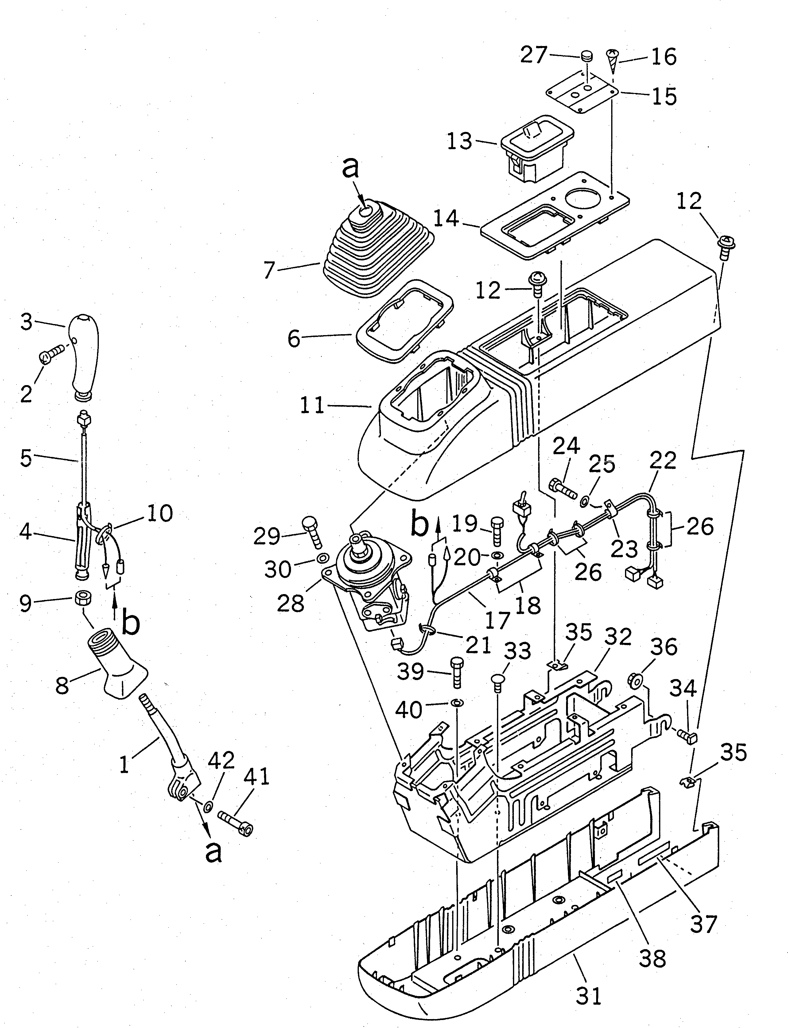 Komatsu parts book diagram for PC120-6H S/N 45001-UP: LEFT STAND (LEVER AND COVER) (ELECTRICAL TYPE) (RADIO CONTROL SPEC.)(#53272-56999)