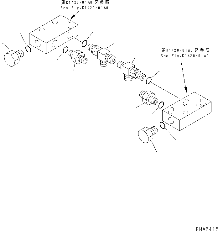 Komatsu parts book diagram for PC120-6H S/N 45001-UP: FLOOR (P.P.C. TRAVEL BLOCK PILOT) (1-ACTUATER ATTACHMENT) (ELECTRICAL)(#45001-56999)