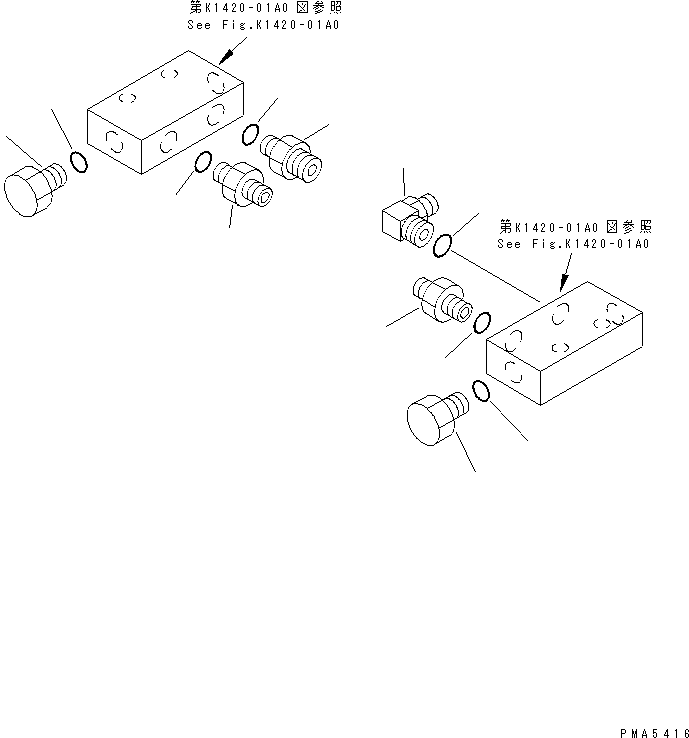 Komatsu parts book diagram for PC120-6H S/N 45001-UP: FLOOR (P.P.C. TRAVEL BLOCK PILOT) (ELECTRICAL)(#45001-56999)