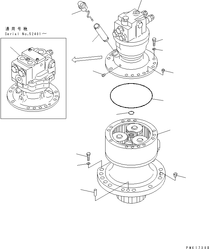 Komatsu parts book diagram for PC120-6H S/N 45001-UP: SWING MACHINERY(#45001-56999)