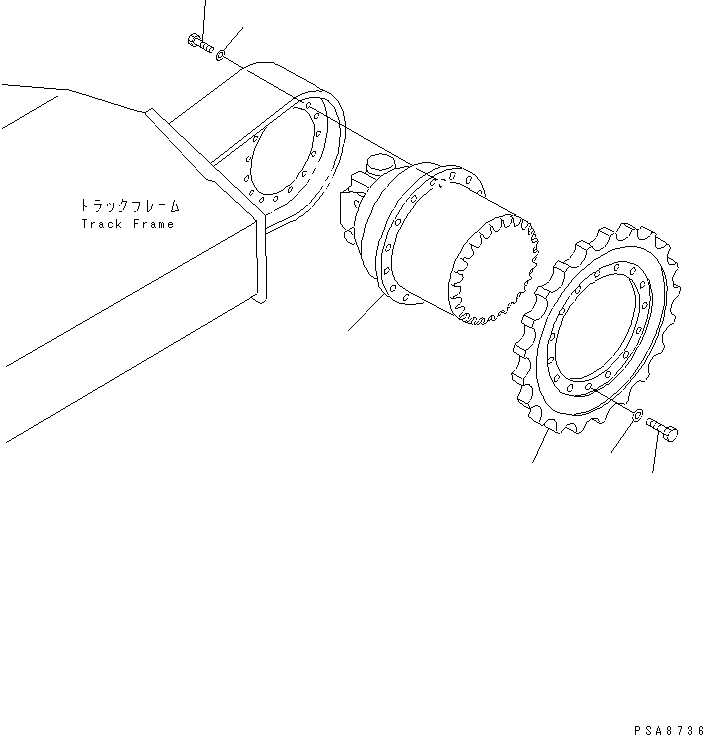 Komatsu parts book diagram for PC120-6H S/N 45001-UP: FINAL DRIVE (SPROCKET AND RELATED PART)(#45001-53010)