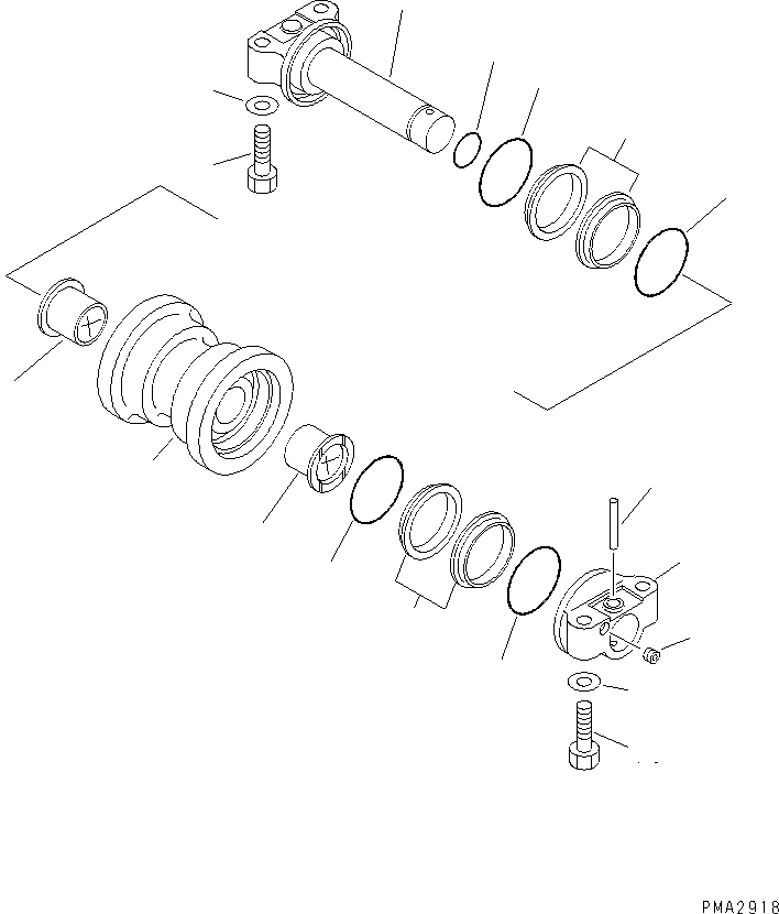 Komatsu parts book diagram for PC120-6H S/N 45001-UP: TRACK ROLLER(#49821-63175)