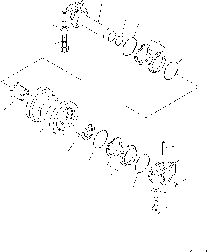 Komatsu parts book diagram for PC120-6H S/N 45001-UP: TRACK ROLLER(#63176-)