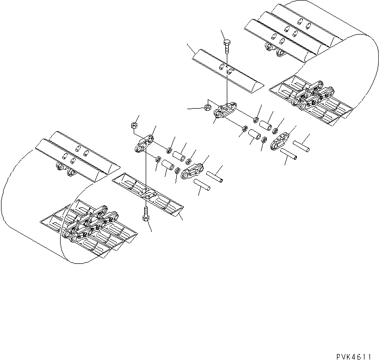 Komatsu parts book diagram for PC120-6H S/N 45001-UP: TRACK SHOE (SWAMP TYPE) (750MM WIDE)