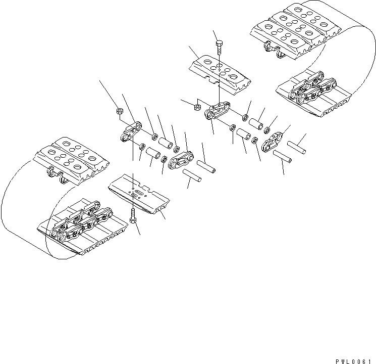 Komatsu parts book diagram for PC120-6H S/N 45001-UP: TRACK SHOE (RUBBER PAD TYPE) (500MM WIDE)