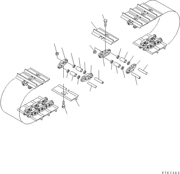 Komatsu parts book diagram for PC120-6H S/N 45001-UP: TRACK SHOE (SINGLE GROUSER WITH LARGE HOLE) (510MM WIDE)