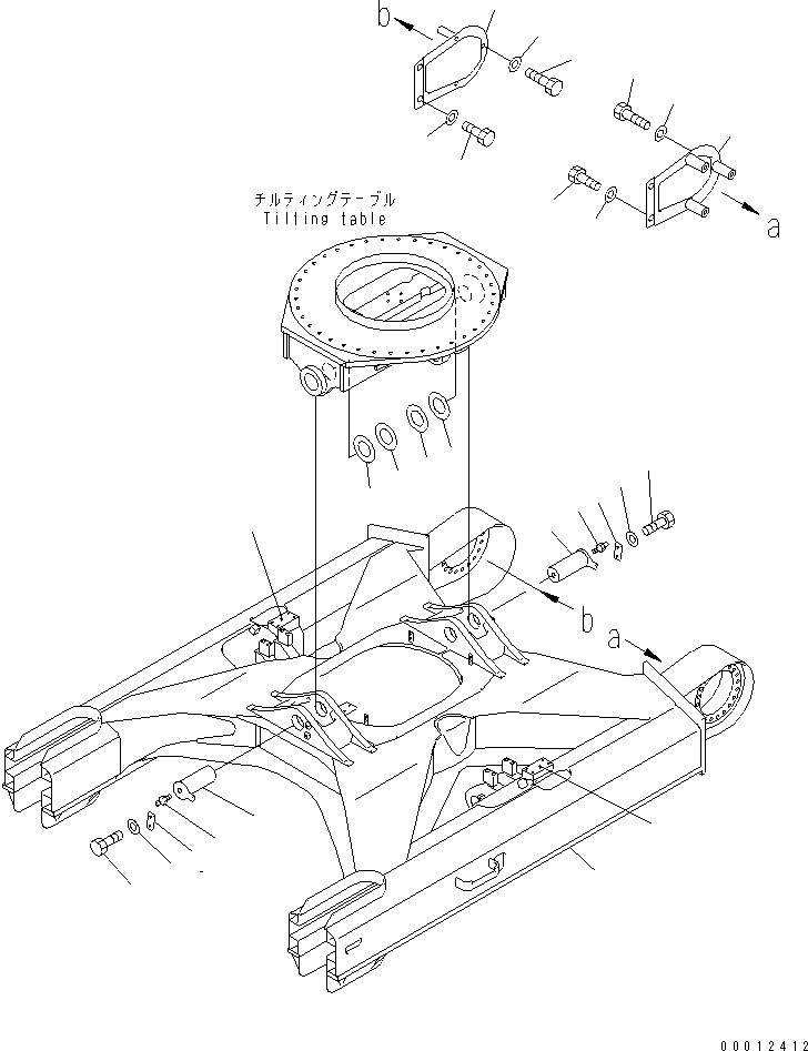 Komatsu parts book diagram for PC120-6H S/N 45001-UP: TRACK FRAME (TILTING SPEC.)(#45001-64839)