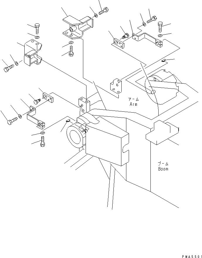 Komatsu parts book diagram for PC120-6H S/N 45001-UP: BOOM (SENSOR LEVER) (BOOM TOP SIDE)(#45001-64839)