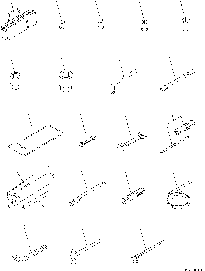 Komatsu parts book diagram for PC120-6H S/N 45001-UP: TOOL (FOR RUBBER SHOE)(#57000-)