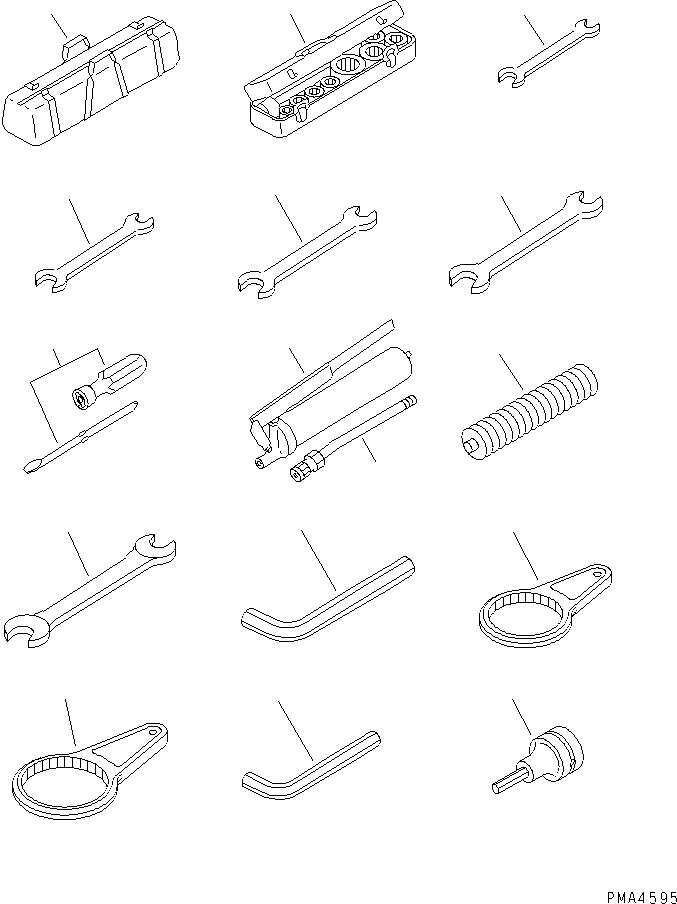 Komatsu parts book diagram for PC120-6H S/N 45001-UP: TOOL (WITH POWER WIND) (FOR RUBBER SHOE)(#45001-56999)
