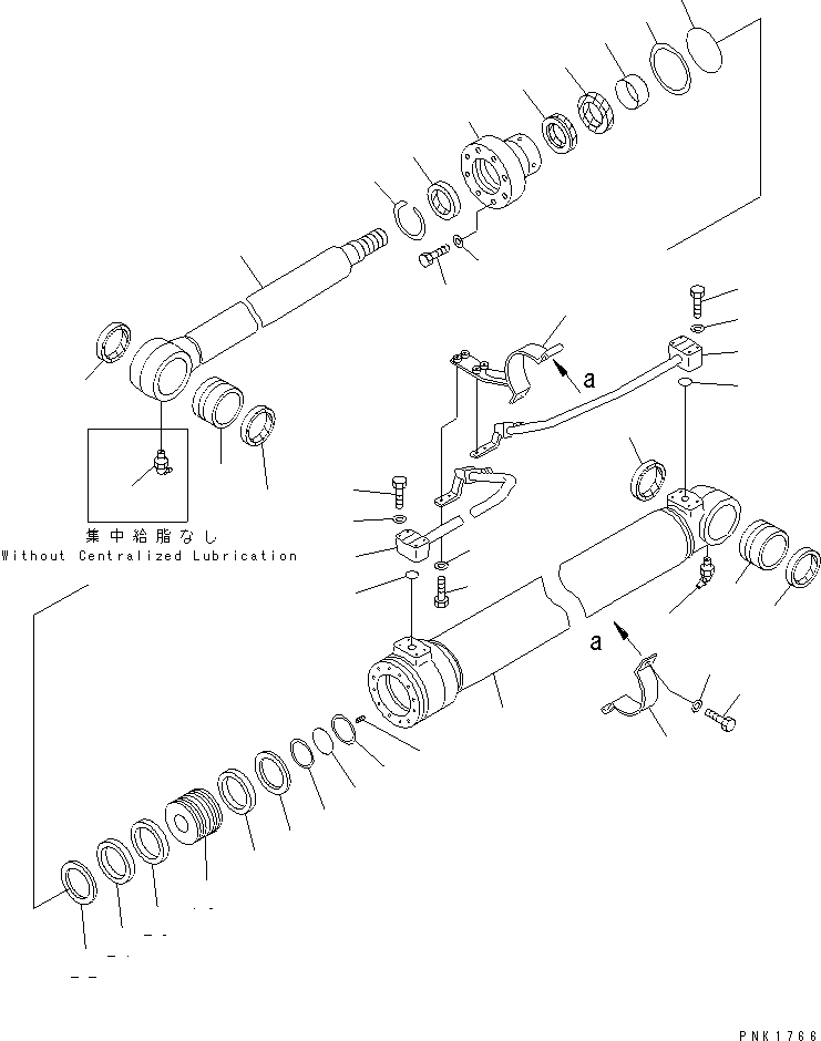 Komatsu parts book diagram for PC120-6H S/N 45001-UP: BOOM CYLINDER(#57000-)