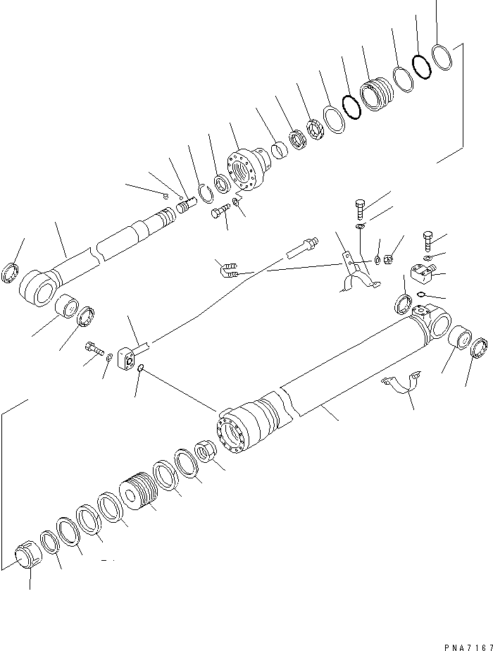 Komatsu parts book diagram for PC120-6H S/N 45001-UP: ARM CYLINDER(#50201-56999)
