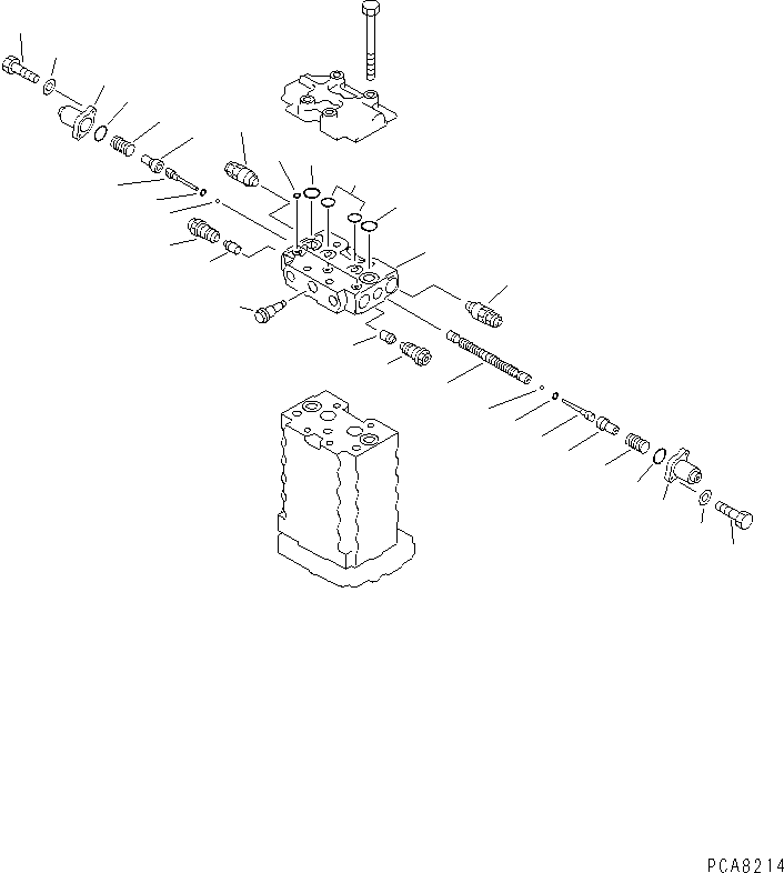 Komatsu parts book diagram for PC120-6H S/N 45001-UP: MAIN VALVE (1-ACTUATOR) (9/10)(#45001-49820)