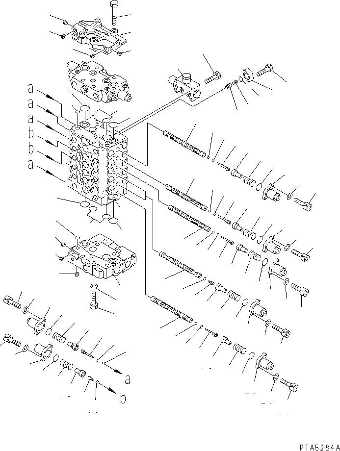 Komatsu parts book diagram for PC120-6H S/N 45001-UP: MAIN VALVE (1-ACTUATOR) (1/10)(#45001-49820)