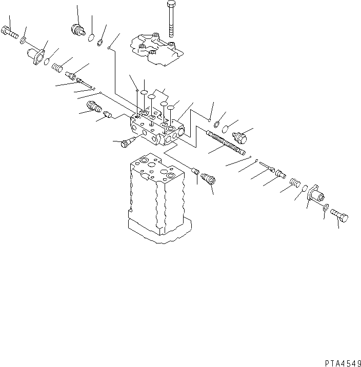 Komatsu parts book diagram for PC120-6H S/N 45001-UP: MAIN VALVE (1-ACTUATOR) (9/10)(#45001-49820)