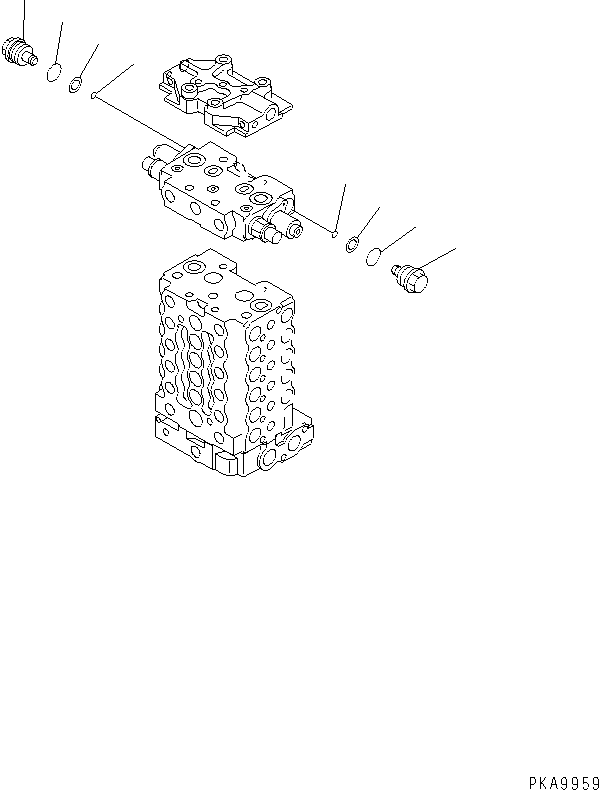 Komatsu parts book diagram for PC120-6H S/N 45001-UP: MAIN VALVE (1-ACTUATOR) (10/10)(#50201-53010)