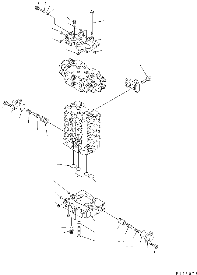 Komatsu parts book diagram for PC120-6H S/N 45001-UP: MAIN VALVE (2-ACTUATOR) (5/12)(#49821-50200)