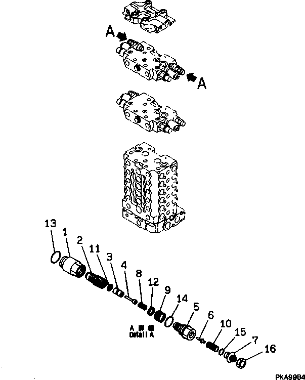 Komatsu parts book diagram for PC120-6H S/N 45001-UP: MAIN VALVE (2-ACTUATOR) (12/12)(#49821-50200)
