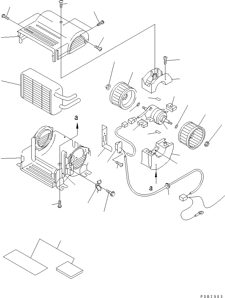 Komatsu parts book diagram for PC120-6H S/N 45001-UP: CAR HEATER (HEATER ASS'Y) (3300 KCAL)