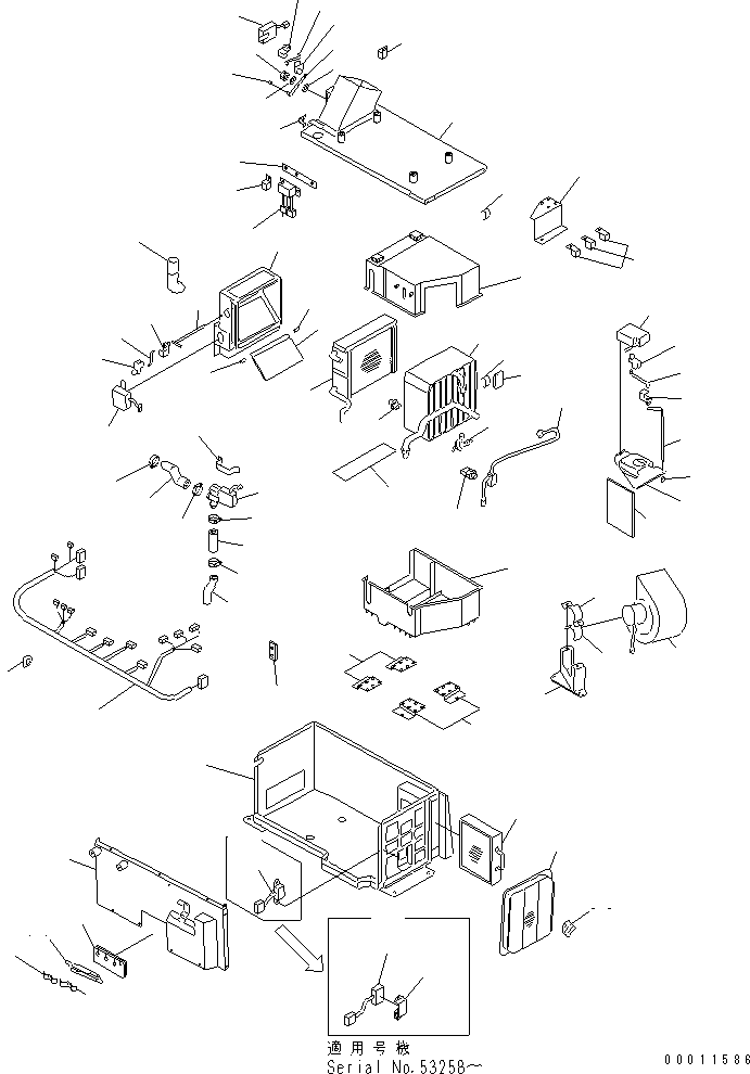 Komatsu parts book diagram for PC120-6H S/N 45001-UP: AIR CONDITIONER UNIT (FOR AIR CONDITIONER)(#47961-56999)