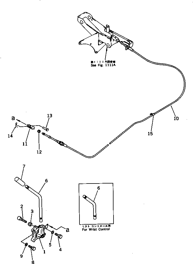 Excavators Komatsu / PC120-3 S/N 18001-UP (For U.S.A.)(pc120-bc) / FUEL CONTROL LEVER (WITH AUTO DECELERATION)(#21100-)(030060 : 1101A)