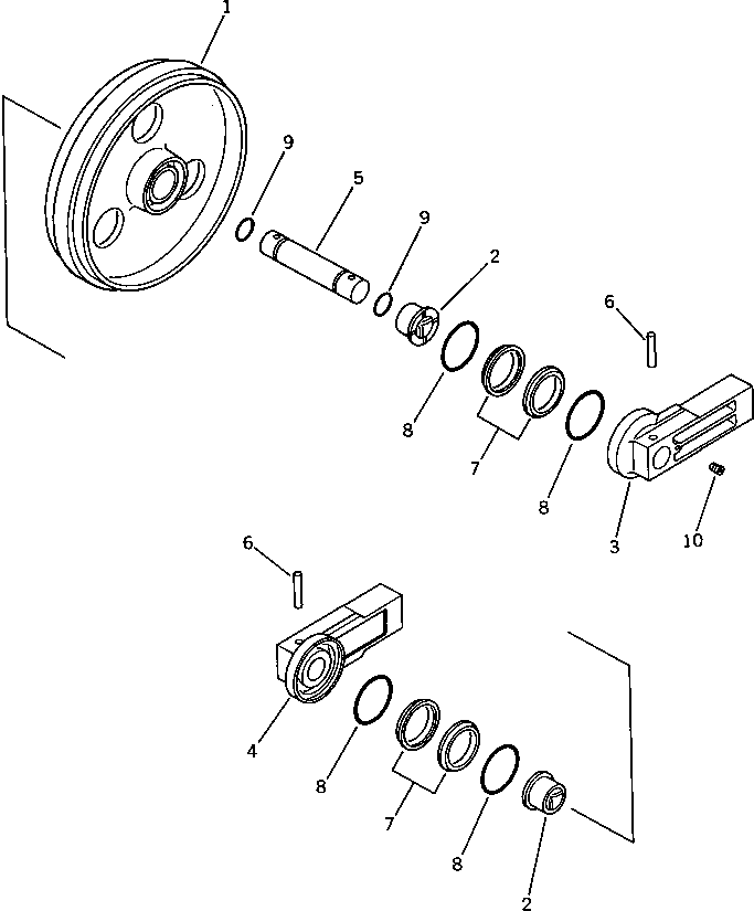Excavators Komatsu / PC120-3 S/N 18001-UP (For U.S.A.)(pc120-bc) / FRONT IDLER(090040 : 3021)