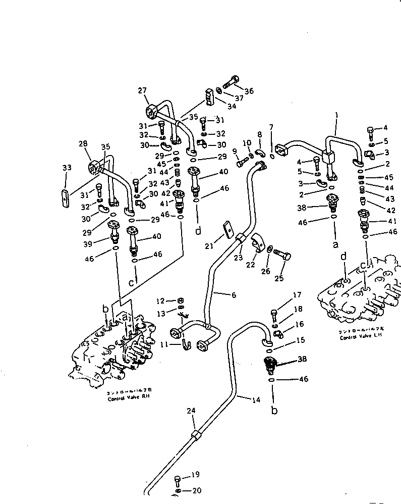 Excavators Komatsu / PC120-3 S/N 18001-UP (For U.S.A.)(pc120-bc) / HYDRAULIC PIPING (CHASSIS SIDE)(180430 : 6505)
