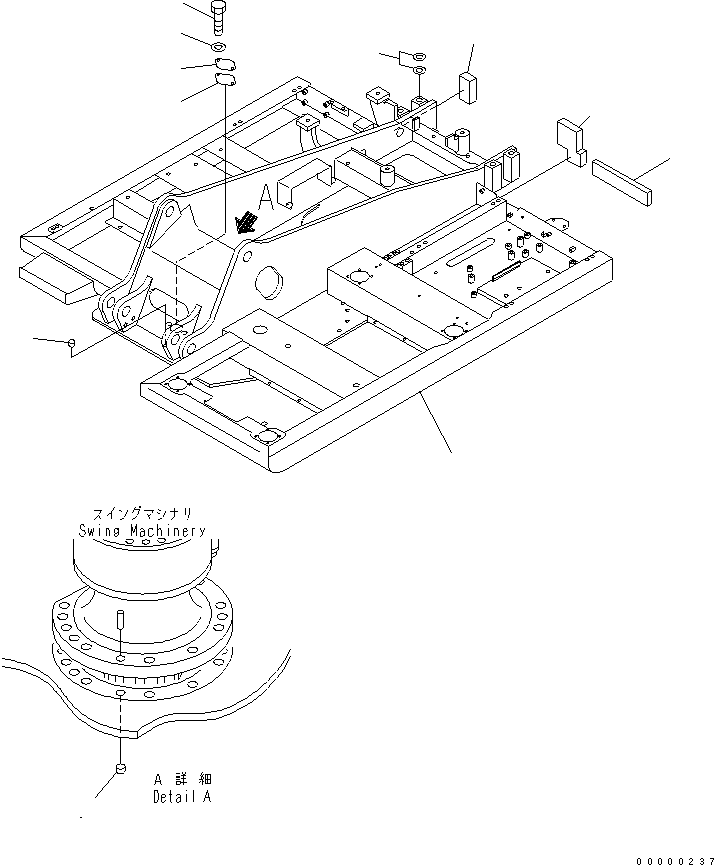 Excavators Komatsu / PC120LC-6E0 S/N 70001-UP (SAA4D102E-2 (Emission) Eng. Installed)(pc120l0c) / REVOLVING FRAME (ATTACHMENT)(180010 : J1110-01D7)