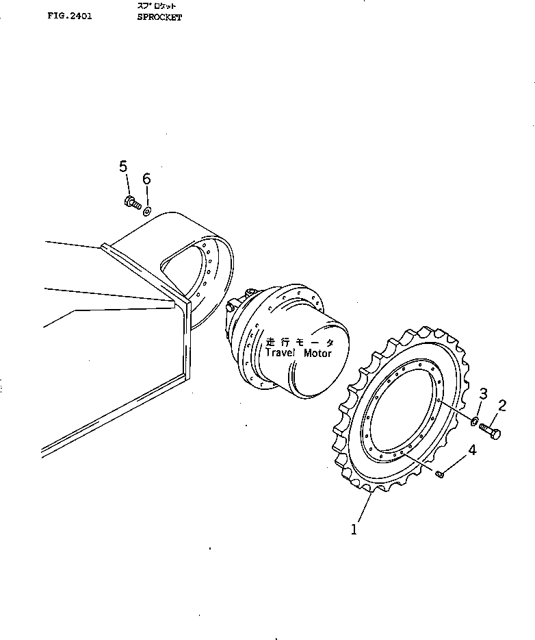Komatsu parts book diagram for PC120S-3 S/N 18001-UP: SPROCKET