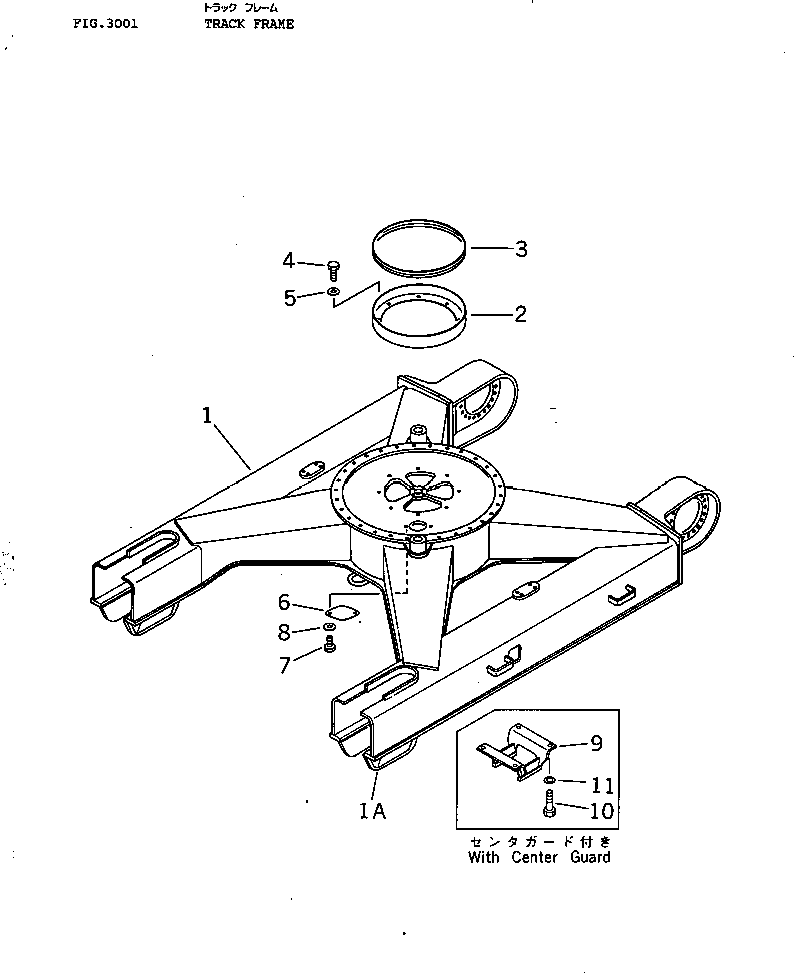 Komatsu parts book diagram for PC120S-3 S/N 18001-UP: TRACK FRAME