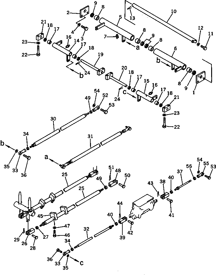 Komatsu parts book diagram for PC120S-3 S/N 18001-UP: VALVE CONTROL LINKAGE (1/3) (FOR LONG LEVER CONTROL)(#18001-..)