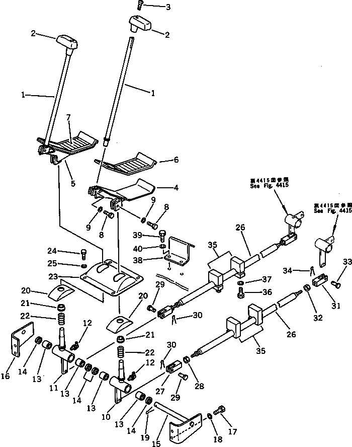 Komatsu parts book diagram for PC120S-3 S/N 18001-UP: TRAVEL CONTROL (FOR WRIST CONTROL) (WITH AUTO DECELERATION)(#18355-..)