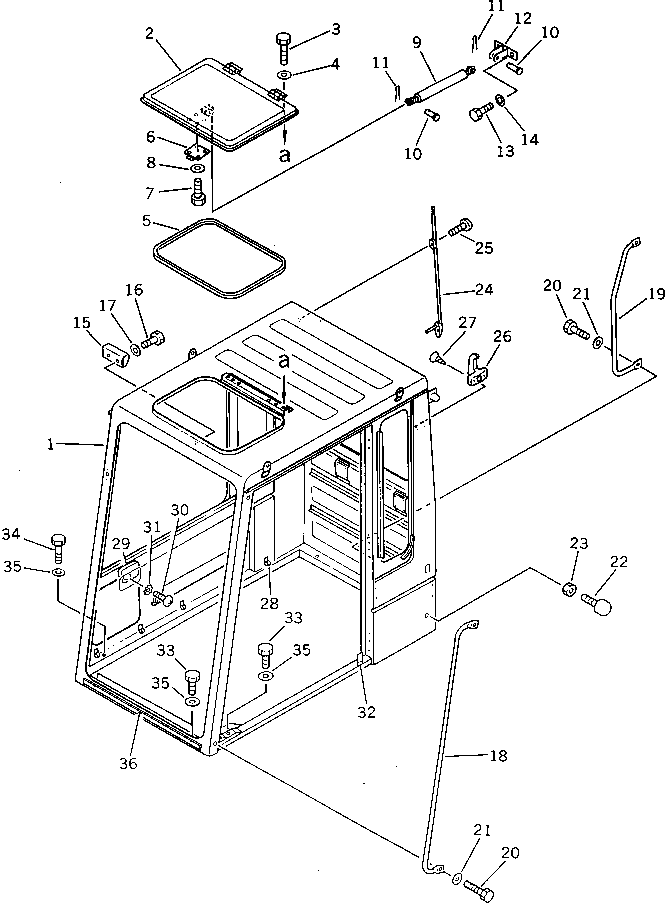 Komatsu parts book diagram for PC120S-3 S/N 18001-UP: OPERATOR'S CAB (1/6) (FOR JAPAN)(#22803-)