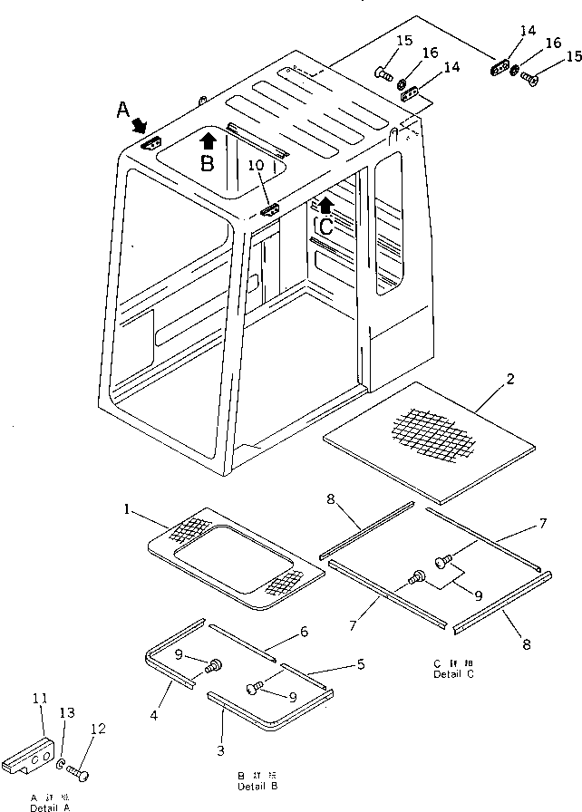 Komatsu parts book diagram for PC120S-3 S/N 18001-UP: OPERATOR'S CAB (3/6) (FOR JAPAN)(#22803-)