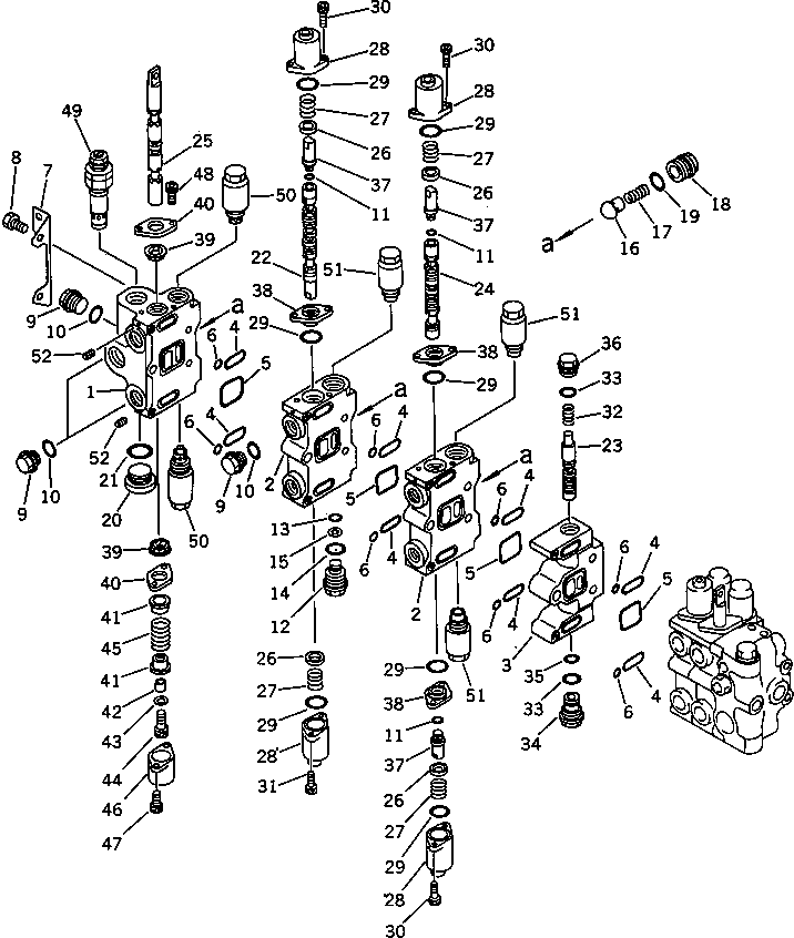 Excavators Komatsu / PC120S-3 S/N 18001-UP(pc120s-r) / CONTROL VALVE ? L.H. (1/4) (FOR WRIST CONTROL)(180260 : 6211)
