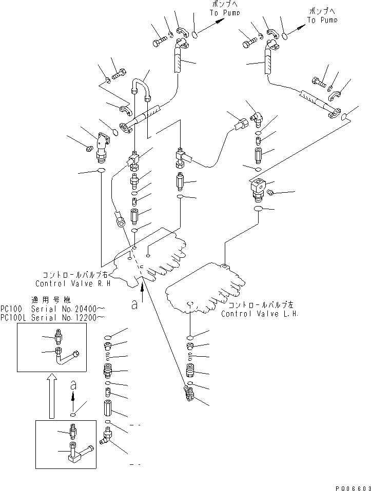 Excavators Komatsu / PC120S-3 S/N 18001-UP(pc120s-r) / HYDRAULIC PIPING (TANK TO PUMP TO VALVE) (2/2)(#20015-)(180420 : 6503A)